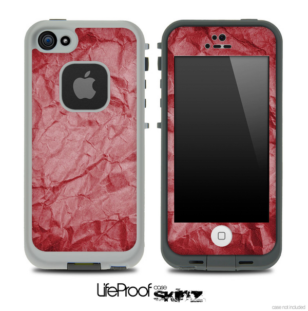 Crumpled red Paper Skin for the iPhone 5 or 4/4s LifeProof Case