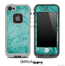 Crumpled Aqua Blue Paper Skin for the iPhone 5 or 4/4s LifeProof Case