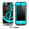 Dark Denim Turquoise Anchor Skin for the iPhone 5 or 4/4s LifeProof Case
