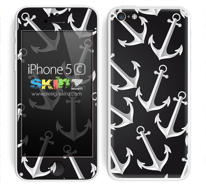 Black and White Anchor Bundle Skin For The iPhone 5c