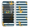 Navy Striped and Gold Multiple Anchors Skin For The iPhone 5c