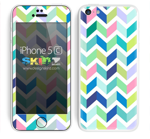Multiple Colored Chevron Pattern Segments V9 Print Skin For The iPhone 5c