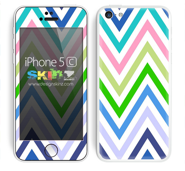 Multiple Colored Chevron Pattern V9 Print Skin For The iPhone 5c