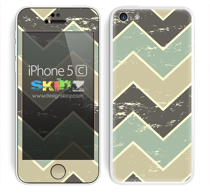 Vintage Tans Chevron Pattern V3 Skin For The iPhone 5c