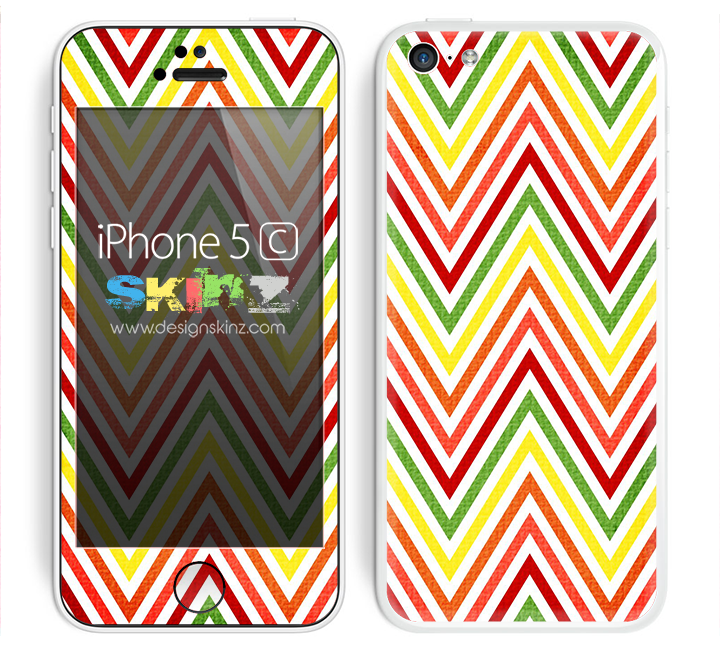 Vibrant Yellow Chevron Pattern V3 Skin For The iPhone 5c