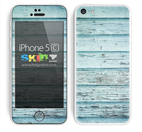 Aged Blue Color Wood Planks V7 Skin For The iPhone 5c