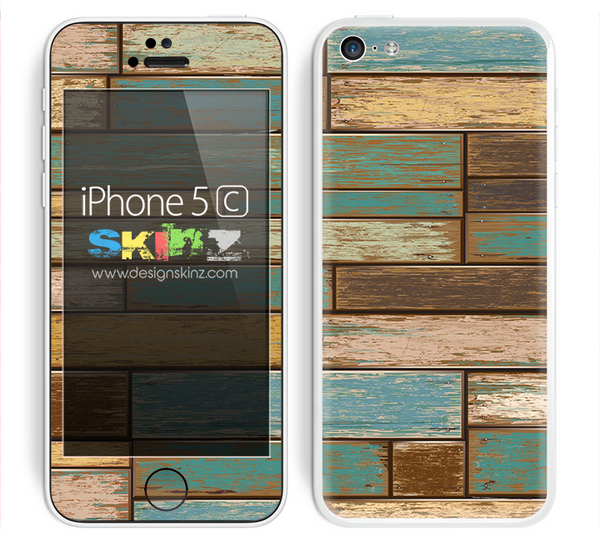 Aged Color Wood Planks V7 Skin For The iPhone 5c