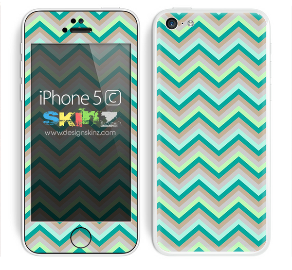 Subtle Greens Chevron Pattern V2 Skin For The iPhone 5c