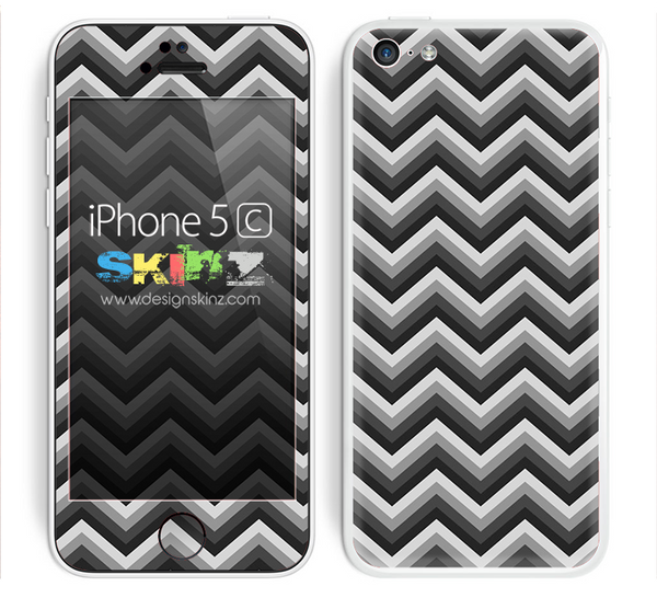 Gray and Black Chevron Pattern V2 Skin For The iPhone 5c