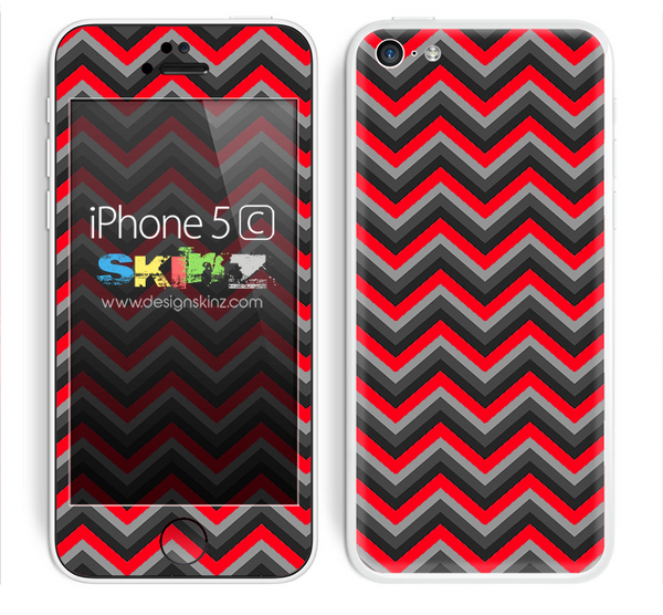 Red and Black Chevron Pattern V2 Skin For The iPhone 5c