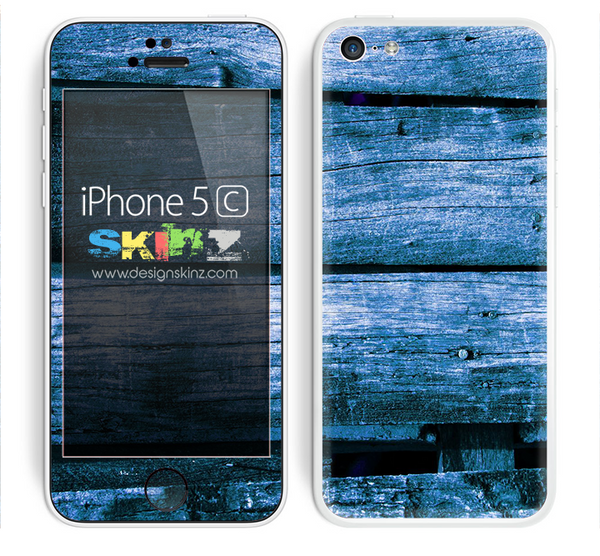 Blue Washed Wood V2 Skin For The iPhone 5c