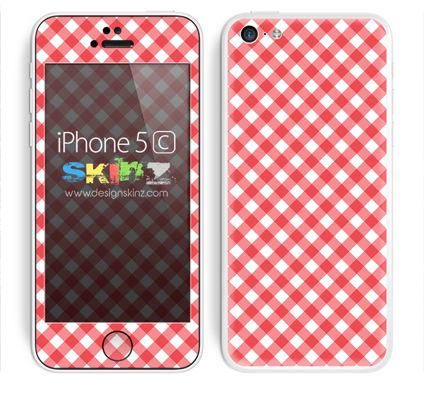 Red and White Picnic Plaid Skin For The iPhone 5c