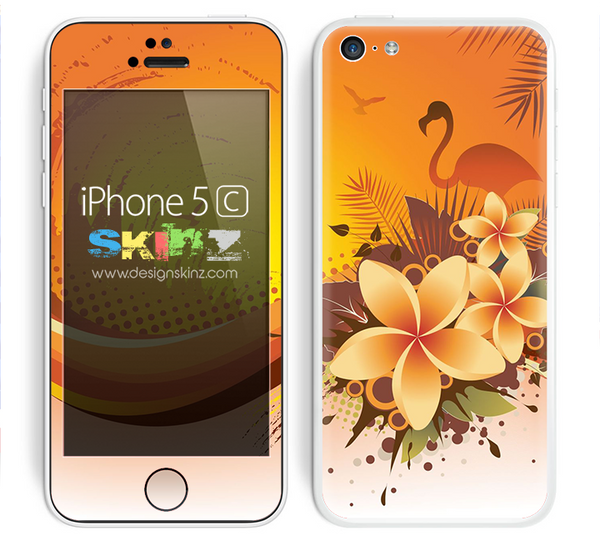 Orange Flamingo Abstract Skin For The iPhone 5c