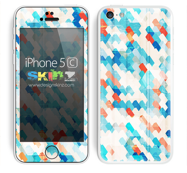 Abstract Tiled Turquoise Textured Pattern Skin For The iPhone 5c