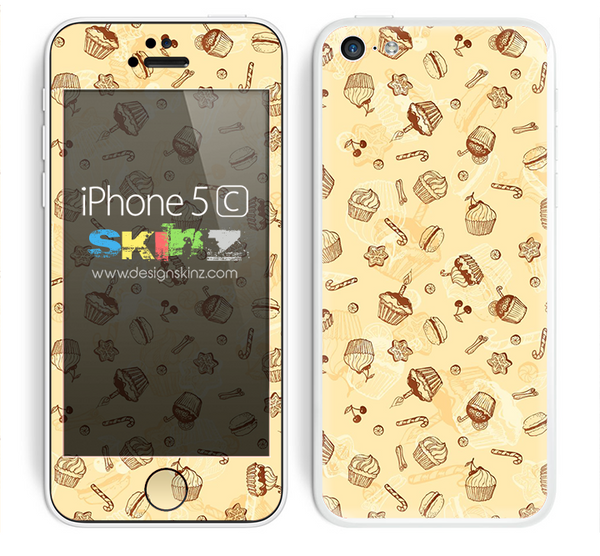 Vintage Cupcake treats Pattern Skin For The iPhone 5c