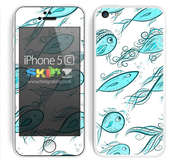 Turquoise Fishy Fishy Pattern Skin For The iPhone 5c