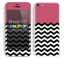 Solid Subtle Pink Color and Chevron Pattern Skin For The iPhone 5c