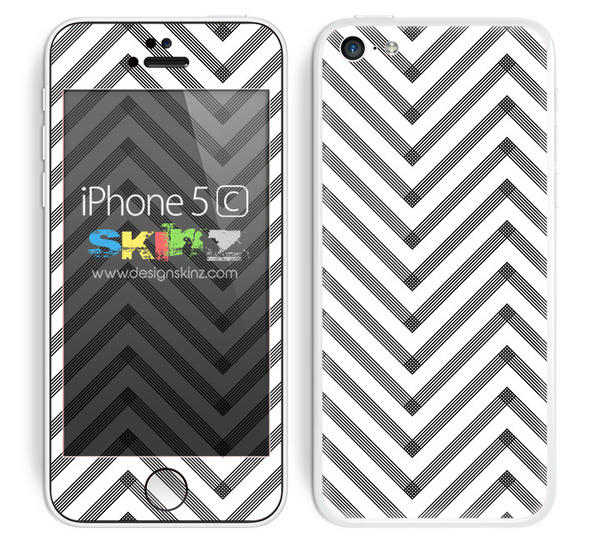 Sketched V3 Chevron Pattern White and Black Skin For The iPhone 5c