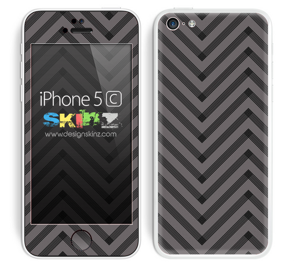 Sketched V3 Chevron Pattern Gray and Black Skin For The iPhone 5c