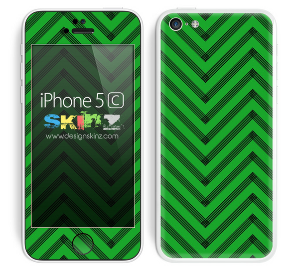 Sketched V3 Chevron Pattern Green and Black Skin For The iPhone 5c