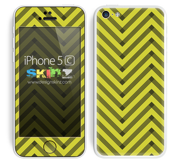 Sketched V3 Chevron Pattern Gold and Black Skin For The iPhone 5c