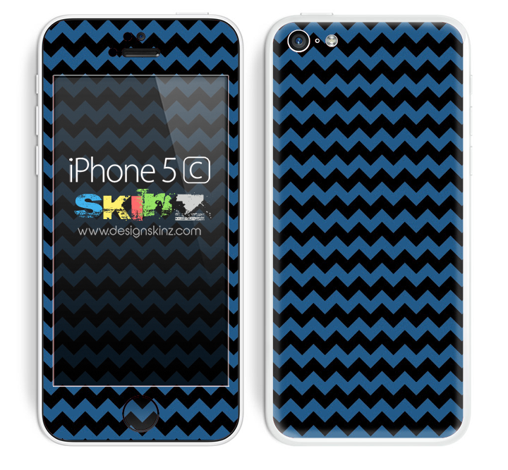 Zig Zag V2 Chevron Pattern Blue and Black Skin For The iPhone 5c