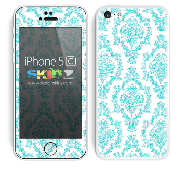 Fancy Laced Pattern Turquoise and White Skin For The iPhone 5c