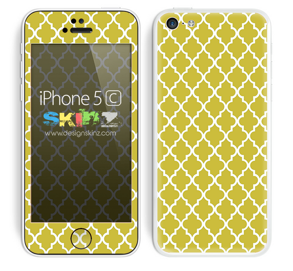 Morocan Pattern Gold and White Skin For The iPhone 5c
