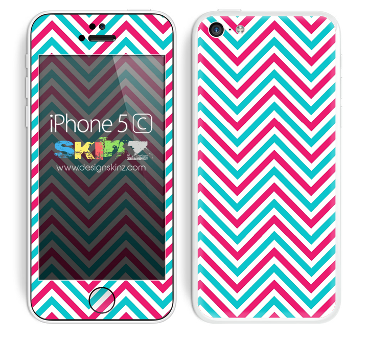 Chevron Pattern V2 Red and Blue Skin For The iPhone 5c
