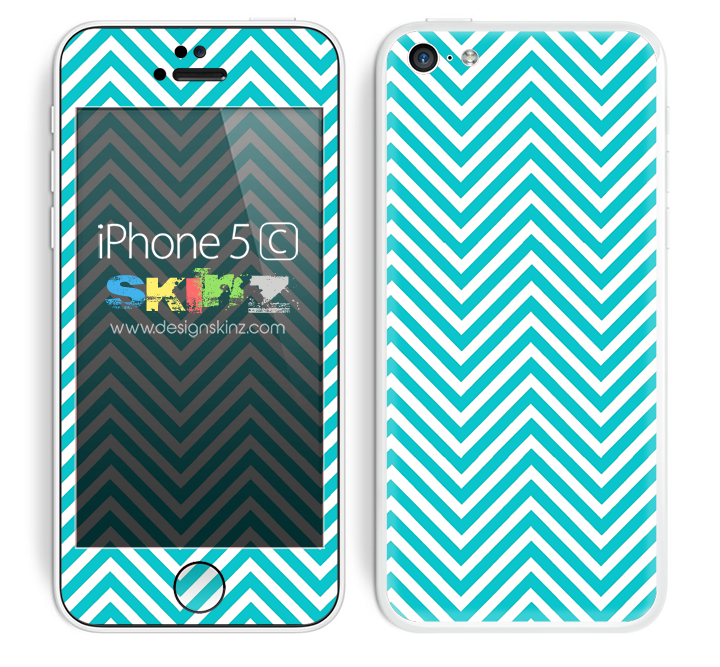Chevron Pattern V2 Blue and White Skin For The iPhone 5c