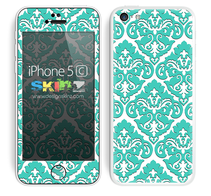 Mirrored V2 Mint and White Skin For The iPhone 5c