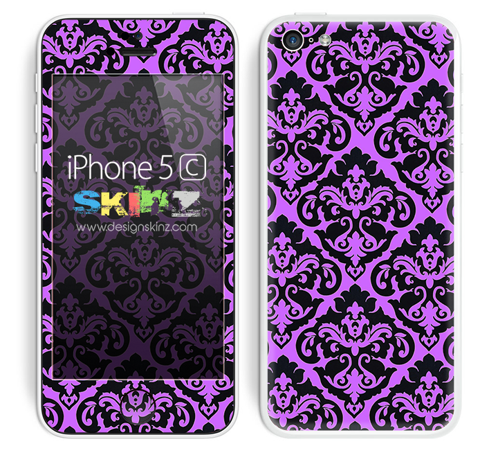 Mirrored V2 Pattern Pink and Black Skin For The iPhone 5c