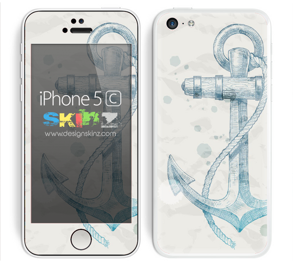 Hand Drawn Anchor on Grunge Paper Skin For The iPhone 5c