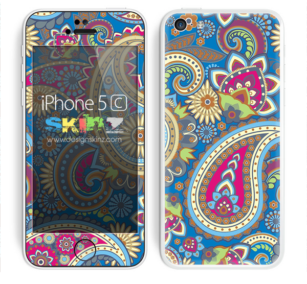 Subtle Pink and Blue Colored Paisley Pattern V1 Skin For The iPhone 5c