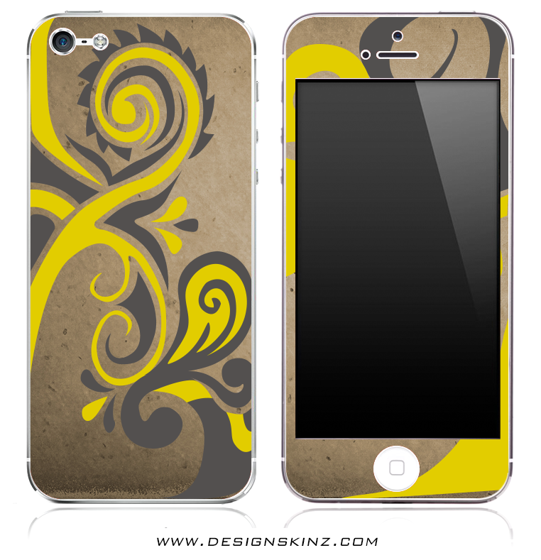 Abstract Gold Swirls iPhone Skin by Lauren Pyles