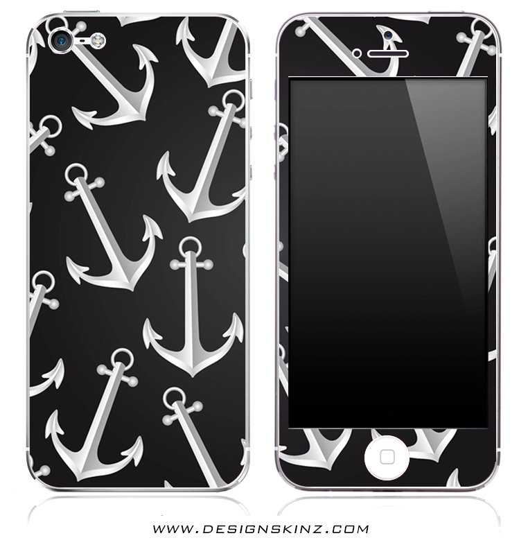 Black & White Anchor iPhone Skin