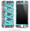 Blue Laced Shoe 2 iPhone Skin