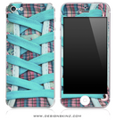 Blue Laced Shoe iPhone Skin