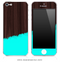 Turquoise Two-Tone Wood 1 iPhone Skin