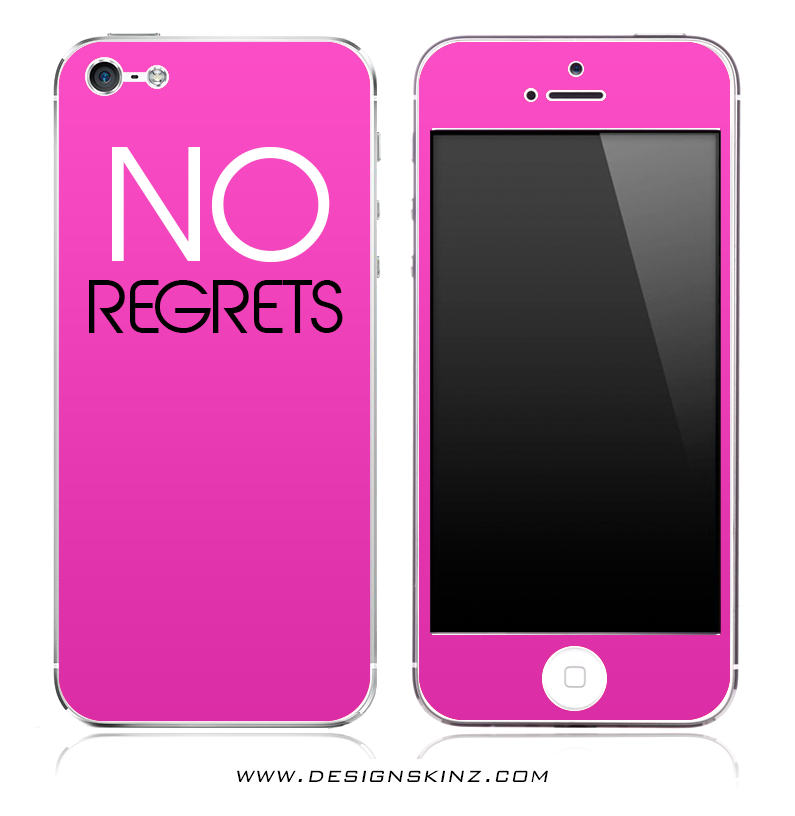 NO REGRETS Pink iPhone Skin