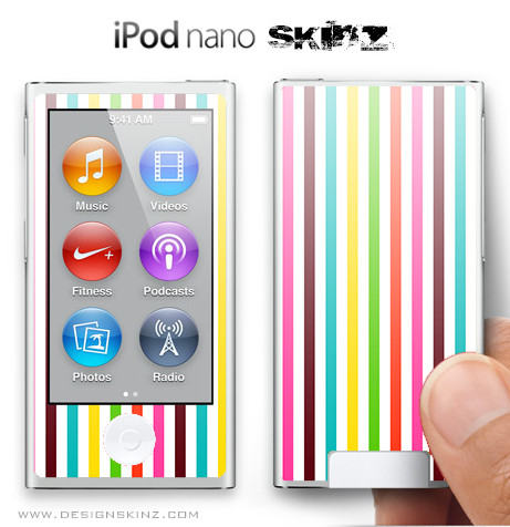 Neon Striped iPod Nano Skin