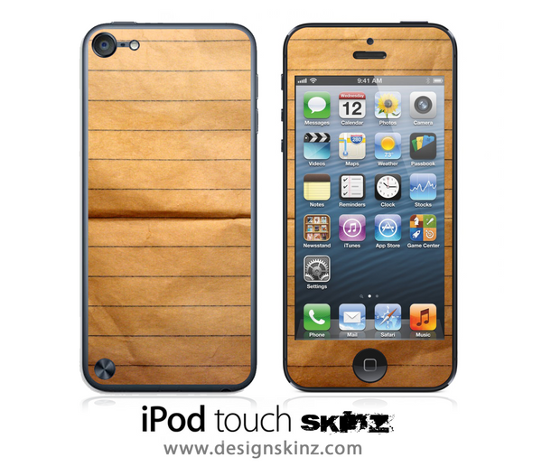 Brown Paper iPod Touch 4th or 5th Generation Skin