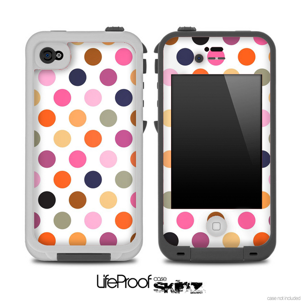 Small Polka V5 Fun Color Pattern Skin for the iPhone 5 or 4/4s LifeProof Case