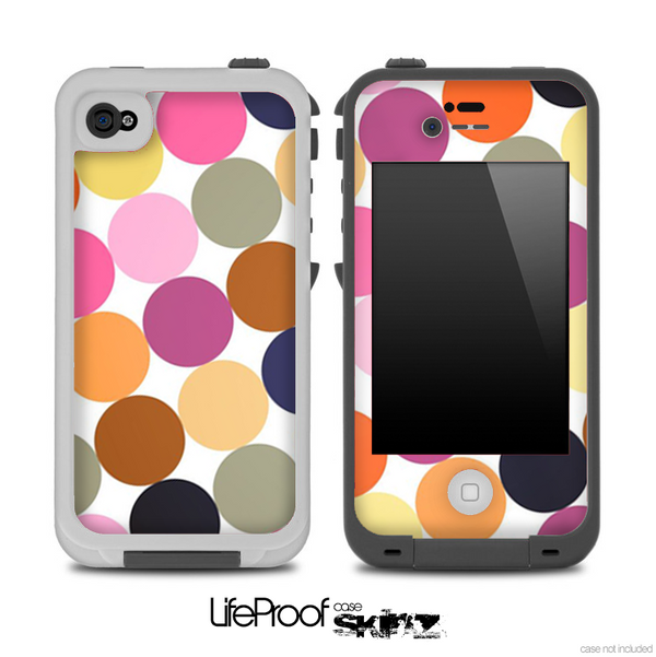 Big Polka V5 Fun Color Pattern Skin for the iPhone 5 or 4/4s LifeProof Case