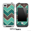 Vintage Green V4 Chevron Pattern Skin for the iPhone 5 or 4/4s LifeProof Case