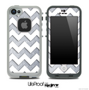 Large Silver Sparkle Print with White Chevron Pattern Skin for the iPhone 5 or 4/4s LifeProof Case