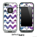 Washed Pink and Blue Wood with White Chevron Pattern Skin for the iPhone 5 or 4/4s LifeProof Case