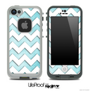 Subtle Blue V2 and White Chevron Pattern Skin for the iPhone 5 or 4/4s LifeProof Case