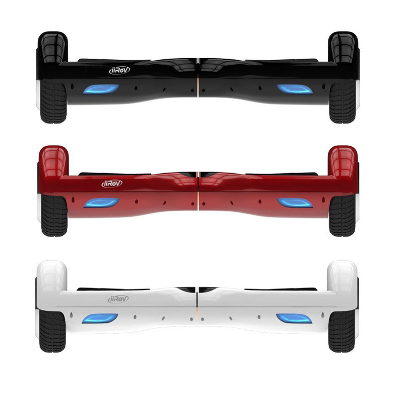The Squiggly Red & Blue Hearts Over Yellow Full-Body Skin Set for the Smart Drifting SuperCharged iiRov HoverBoard