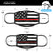 Grunge Patriotic American Flag with Thin Red Line V2 - Made in USA Mouth Cover Unisex Anti-Dust Cotton Blend Reusable & Washable Face Mask with Adjustable Sizing for Adult or Child